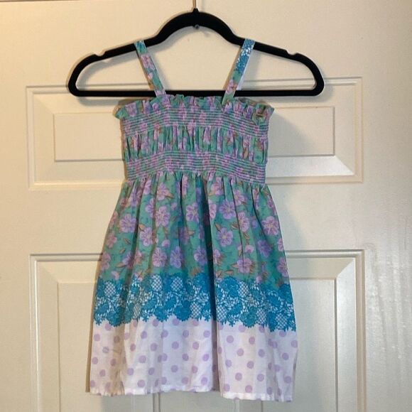 Floral Handmade Girls Dress Size 4/5 - Picture 14 of 15